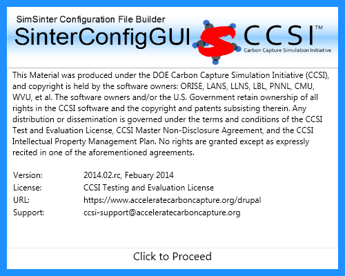 SinterConfigGUI Splash Screen