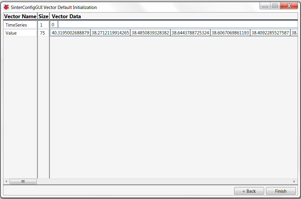 SinterConfigGUI Vector Default Initialization Input Page