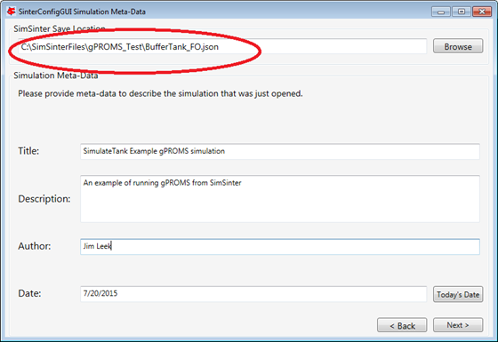 SinterConfigGUI Simulation Meta-Data Save Text Box