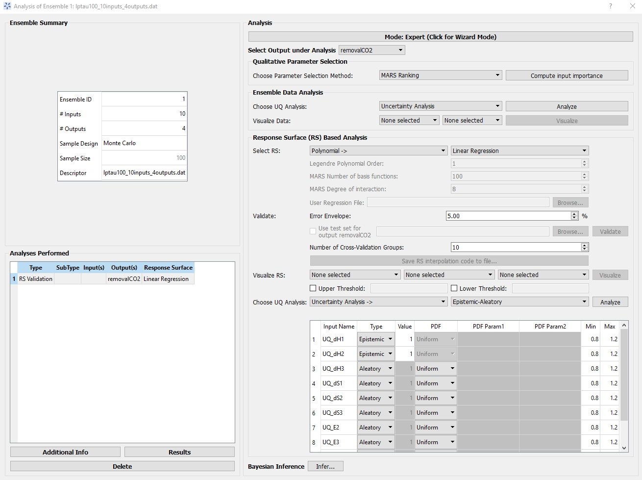 Response Surface Based Mixed Epistemic-Aleatory Uncertainty
