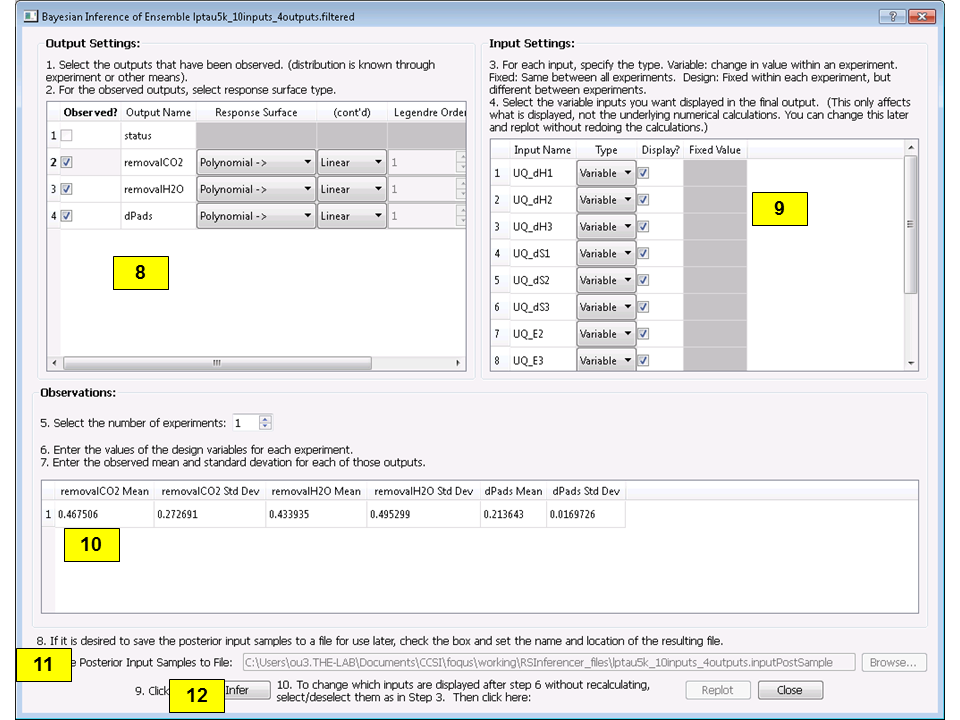 Bayesian Inference Dialog for Standard Inference