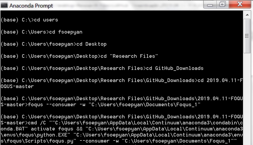 The Anaconda Prompt for Remote Turbine