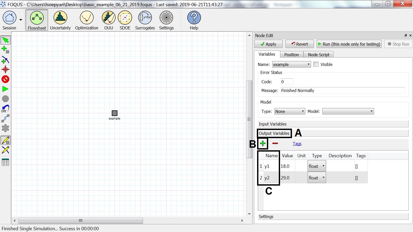 Specifying the Outputs